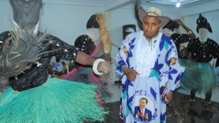 Mayor of Bafut Council, Ngwakongoh Lawrence during activities marking the Party’s 38 year anniversary that was described as one of it kinds.